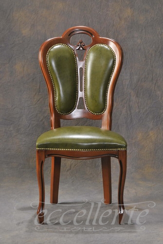 ★☆アンティーク イタリア製 輸入家具 鋲打ち ダイニングチェア 4点セット クラシックスタイル/革張り☆★② 綺麗イタリア製 アンティーク アームチェア 鋲留 鋲打 1人掛けソファ