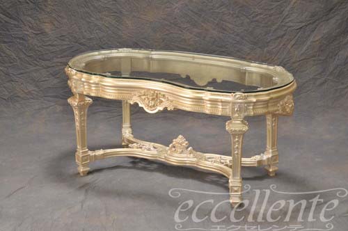 センターテーブル SILIK イタリア ロココ 姫系 フルーティー 白家具 